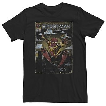 Big & Tall Marvel Spider-Man No Way Home Distressed Comic Book Cover Tee