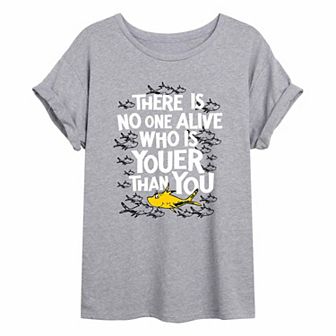 Juniors' Dr. Seuss Youer Fish Oversized Graphic Tee