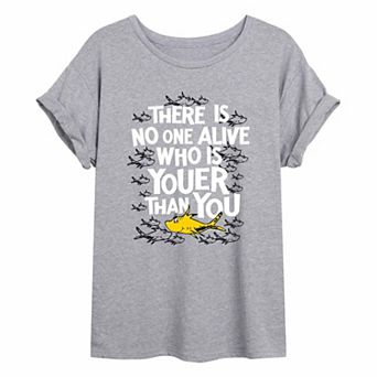 Juniors' Dr. Seuss Youer Fish Oversized Graphic Tee