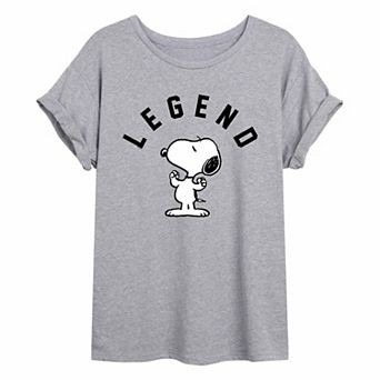 Juniors' Peanuts Snoopy Legend Oversized Tee