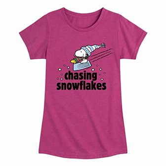Girls 7-16 Peanuts Chasing Snowflakes Graphic Tee