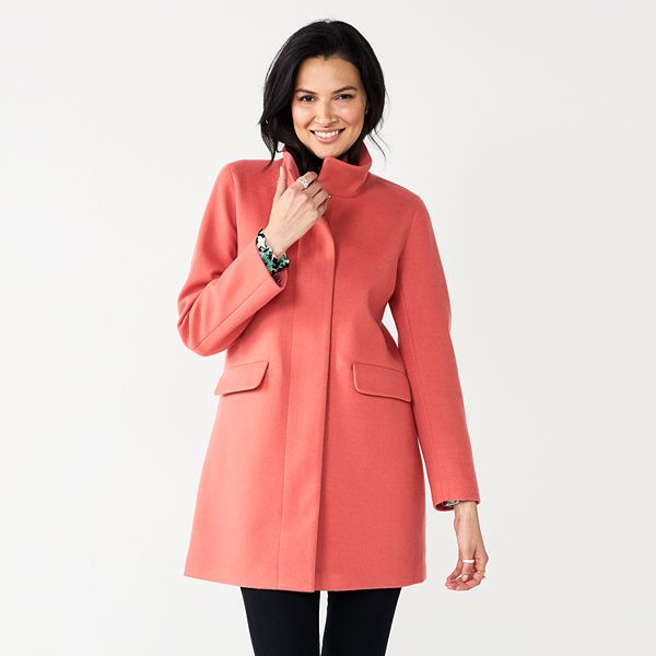 Women's Nine West Faux-Wool Car Coat