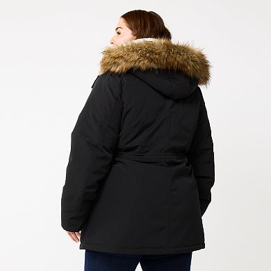 Plus Size Nine West Sherpa-Lined Parka Coat