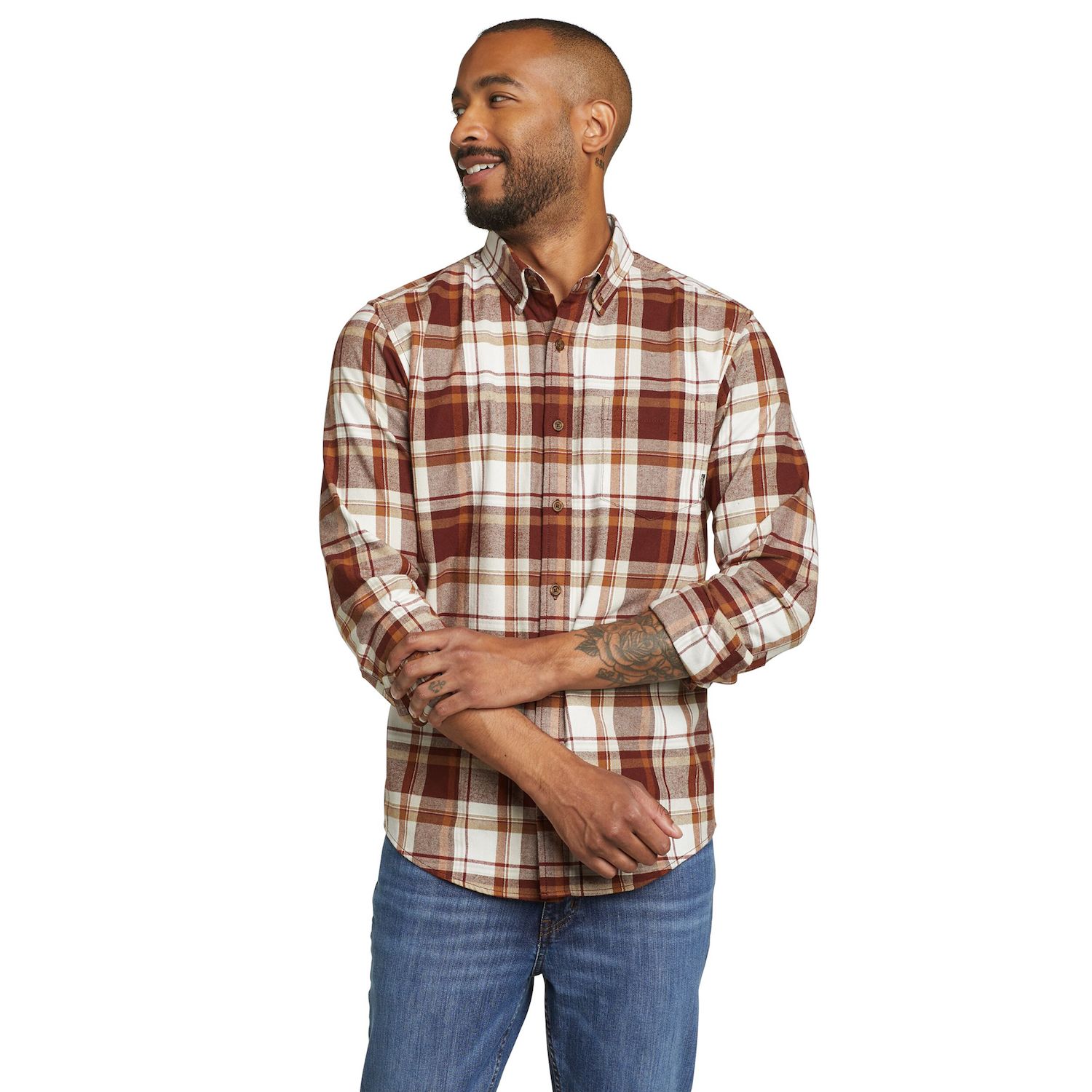 men's eddie bauer stretch flannel button down shirt