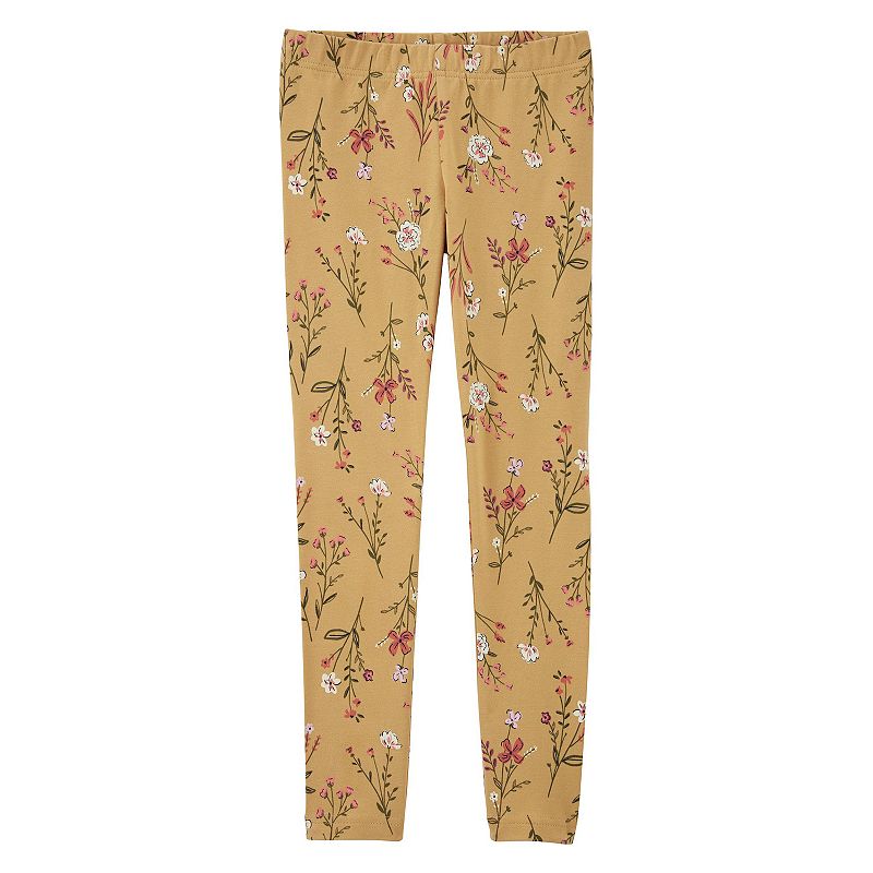 Girls 4-14 Carters Butterfly Leggings, Girls, Size: 5, Yellow Floral
