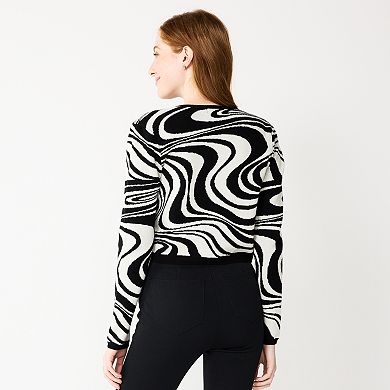 Juniors' SO® Cropped Swirled Cardigan