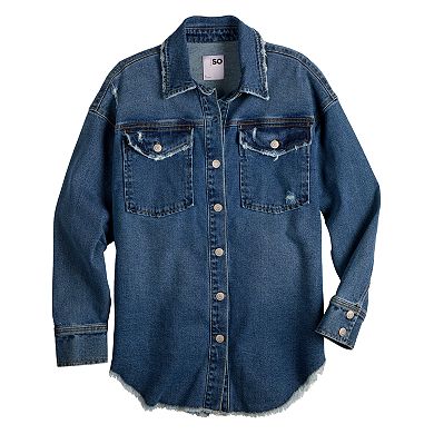 Juniors' SO® Denim Shacket