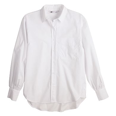 Juniors' SO® Oversized Button-Up Shirt