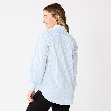 Juniors' SO® Oversized Button-Up Shirt
