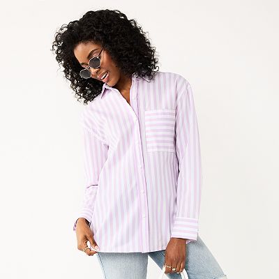 Juniors SO Oversized Button Up Shirt