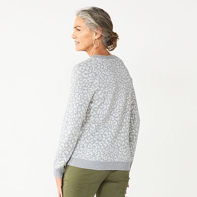 Women's Croft & Barrow® Classic V-Neck Cable Sweater