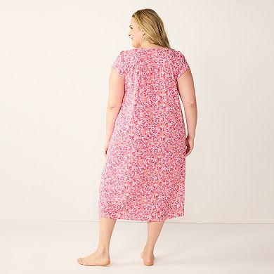 Plus Size Croft & Barrow® Short Sleeve Long Nightgown