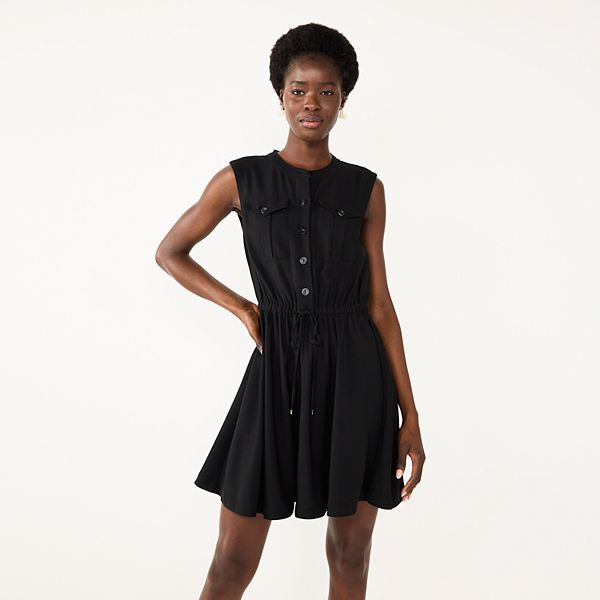 Women's Nine West Fit & Flare Sleeveless Utility Dress