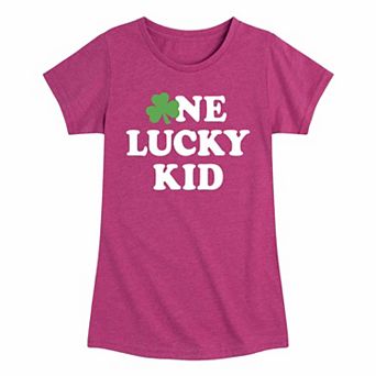 Girls 7-16 St. Patrick's One Lucky Kid Graphic Tee
