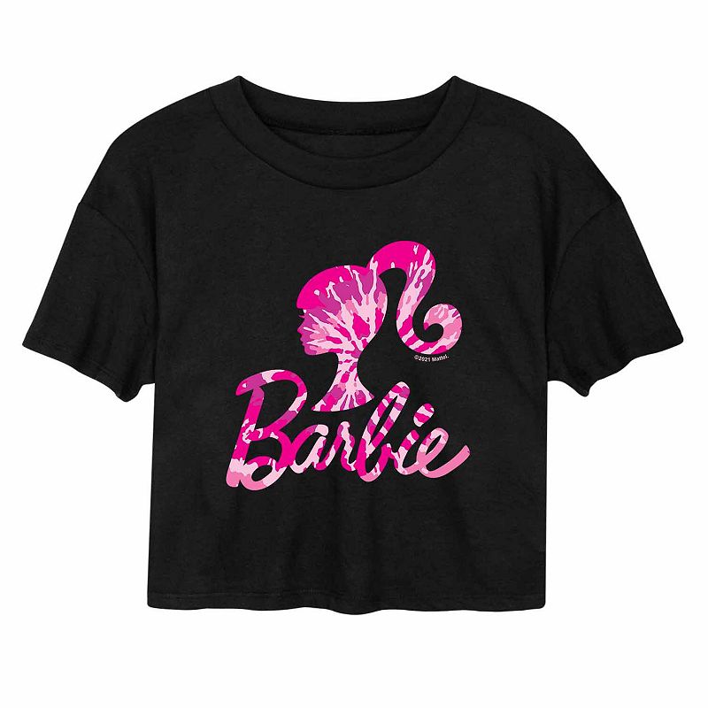 Juniors Barbie Tie Dye Cropped Graphic Tee, Girls, Size: Small, Black