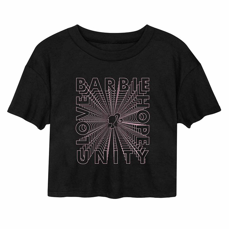 Juniors Barbie Hope Unity Cropped Graphic Tee, Girls, Size: Small, Black