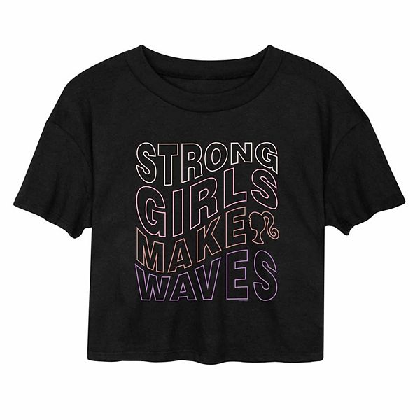 Juniors' Barbie Make Waves Cropped Graphic Tee