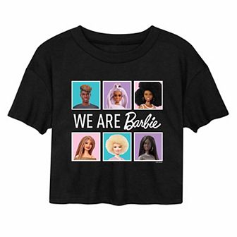 Juniors' Barbie "We Are Barbie" Cropped Graphic Tee