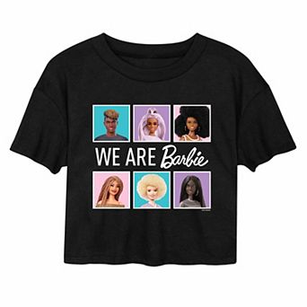 Juniors' Barbie "We Are Barbie" Cropped Graphic Tee