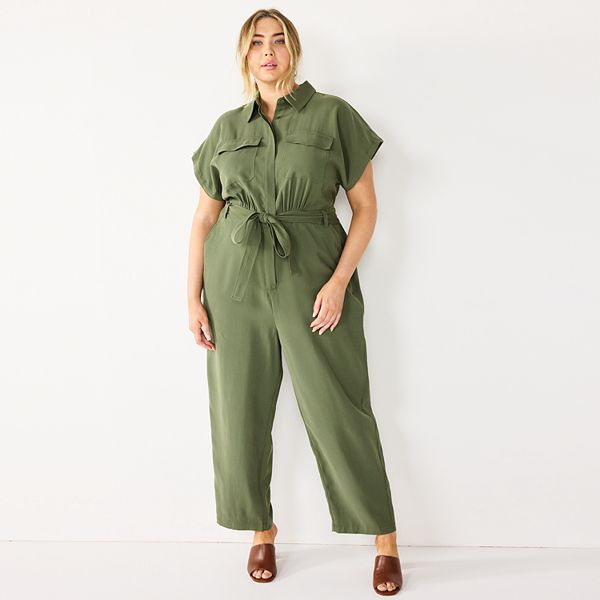 Plus Size Nine West Utility Jumpsuit