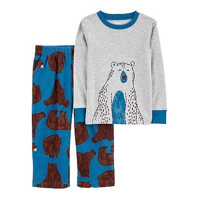 Toddler Boy Carter s Polar Bear Jersey Tee Fleece Pants Pajama Set