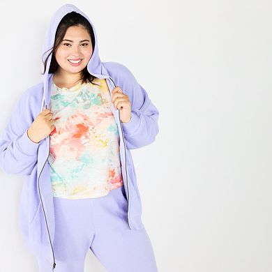 Juniors' Plus Size SO® Oversized Zip-Up Hoodie