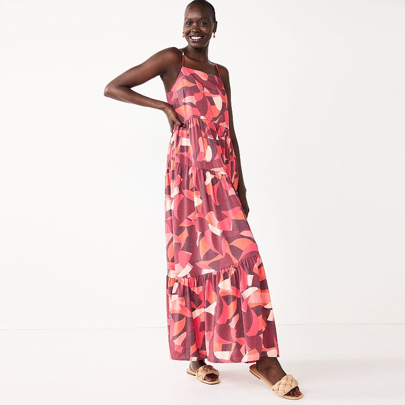 Women's Nine West Asymmetrical Tiered Maxi Dress