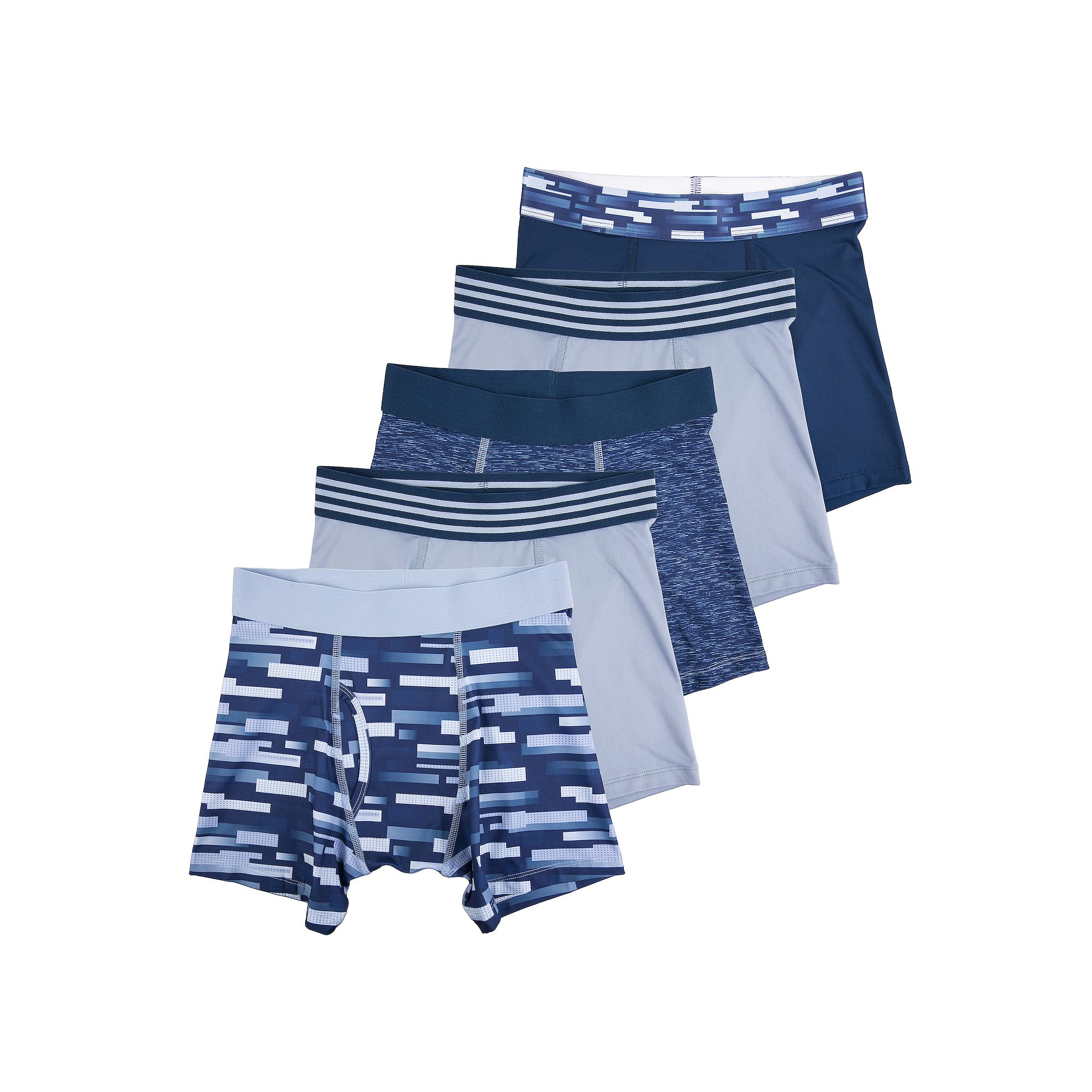 Boys Tek Gear 5-Pack Athletic Boxer Briefs, Boys, Size: 4-6, Blue Tek