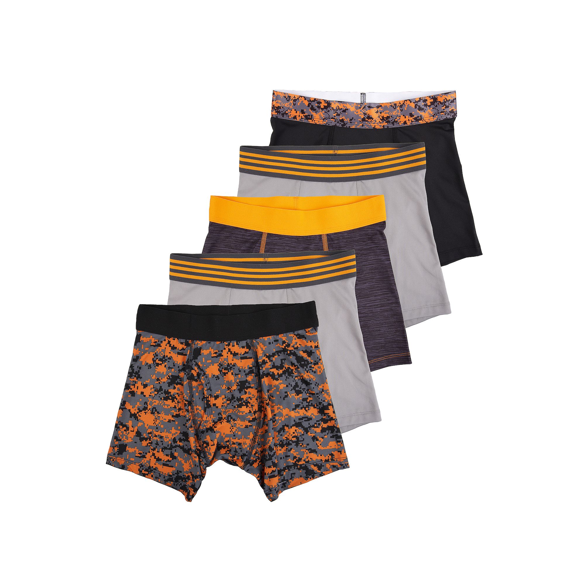 Boys Tek Gear 5-Pack Athletic Boxer Briefs, Boys, Size: 4-6, Orange Camo