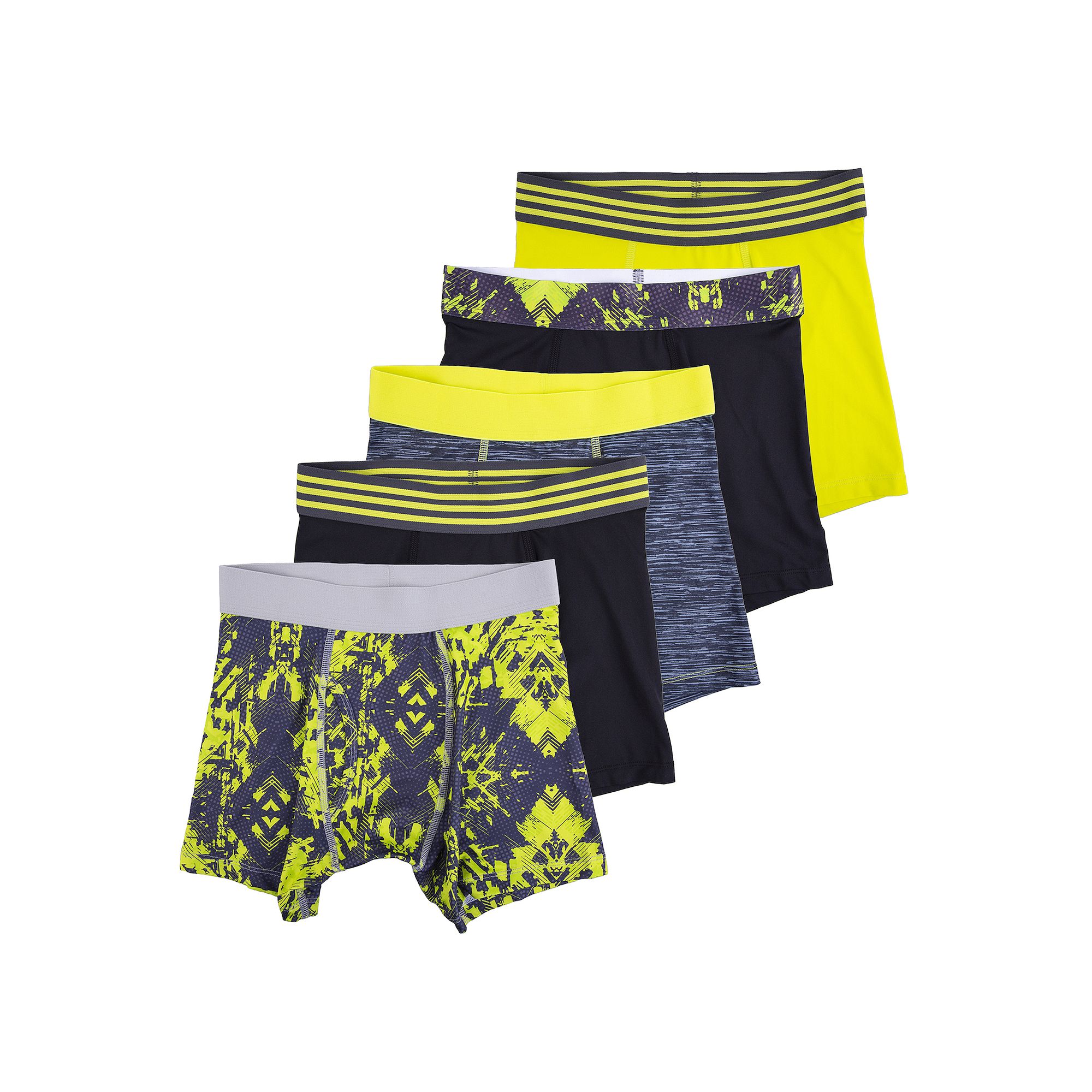 Boys Tek Gear 5-Pack Athletic Boxer Briefs, Boys, Size: 4-6, Volt Tek