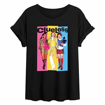 Juniors' Clueless Colorblock Oversized Graphic Tee