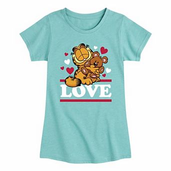 Girls 7-16 Garfield Love Valentines Day Graphic Tee