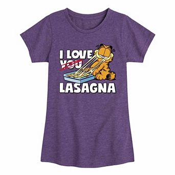 Girls 7-16 Garfield I Love Lasagna Graphic Tee