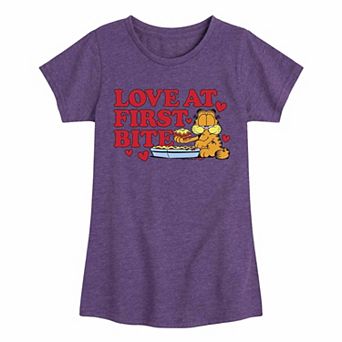 Girls 7-16 Garfield Love At First Bite Graphic Tee