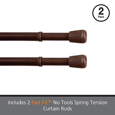 Kenney® Fast Fit™ No Tools 7/16" Spring Tension Rod Set