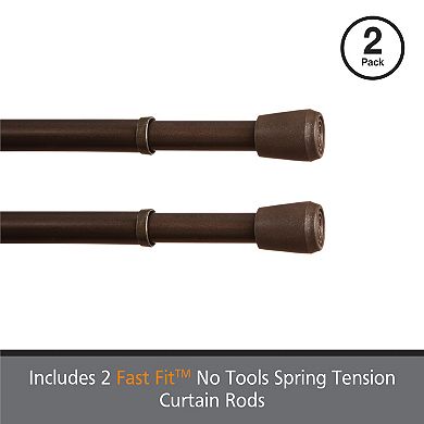 Kenney® Fast Fit™ No Tools 7/16" Spring Tension Rod Set