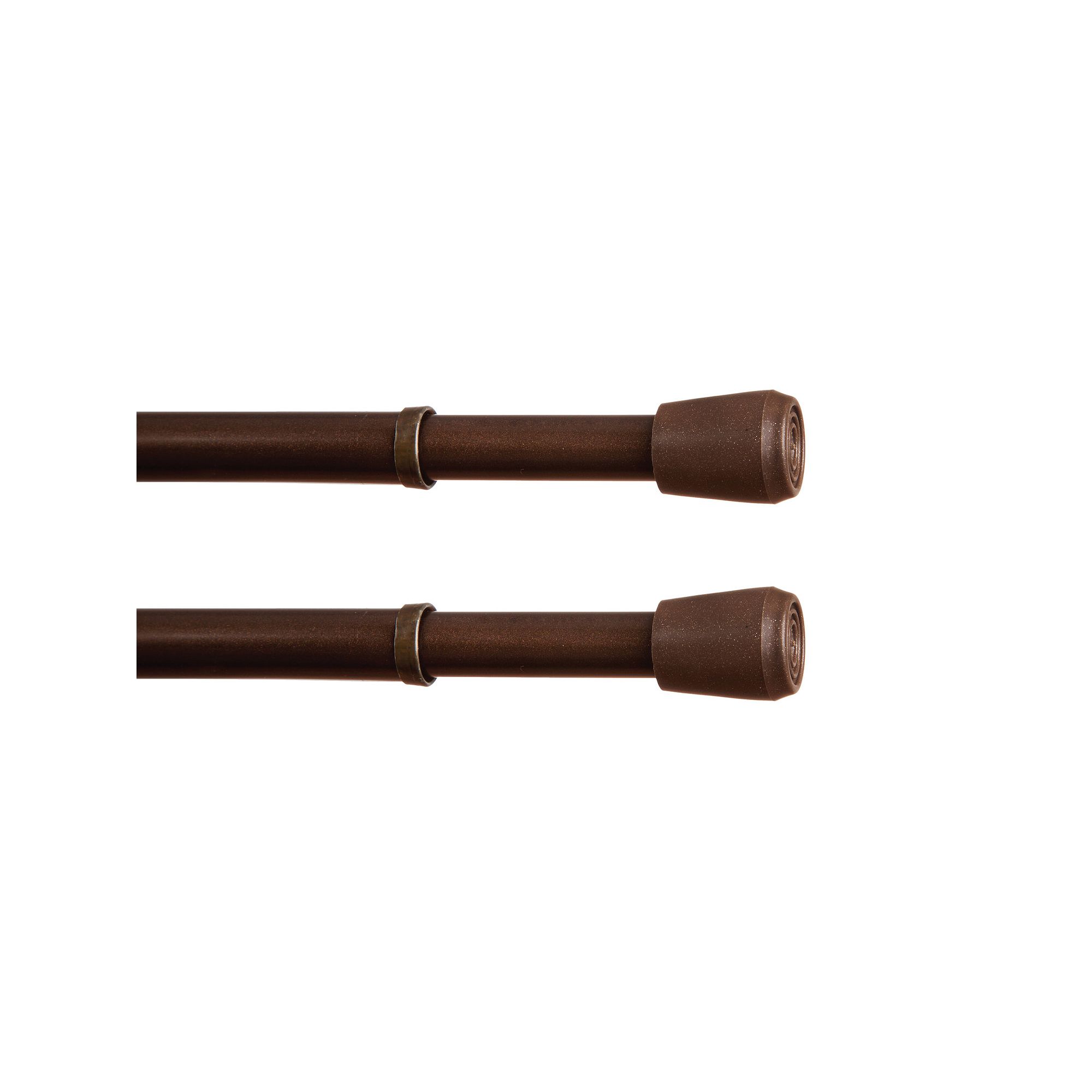 Kenney® Fast Fit™ No Tools 7/16 Spring Tension Rod Set, Brown