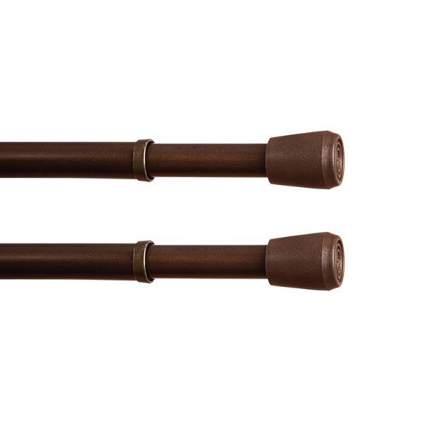 Kenney® Fast Fit™ No Tools 7/16" Spring Tension Rod Set - Chocolate (18-28")