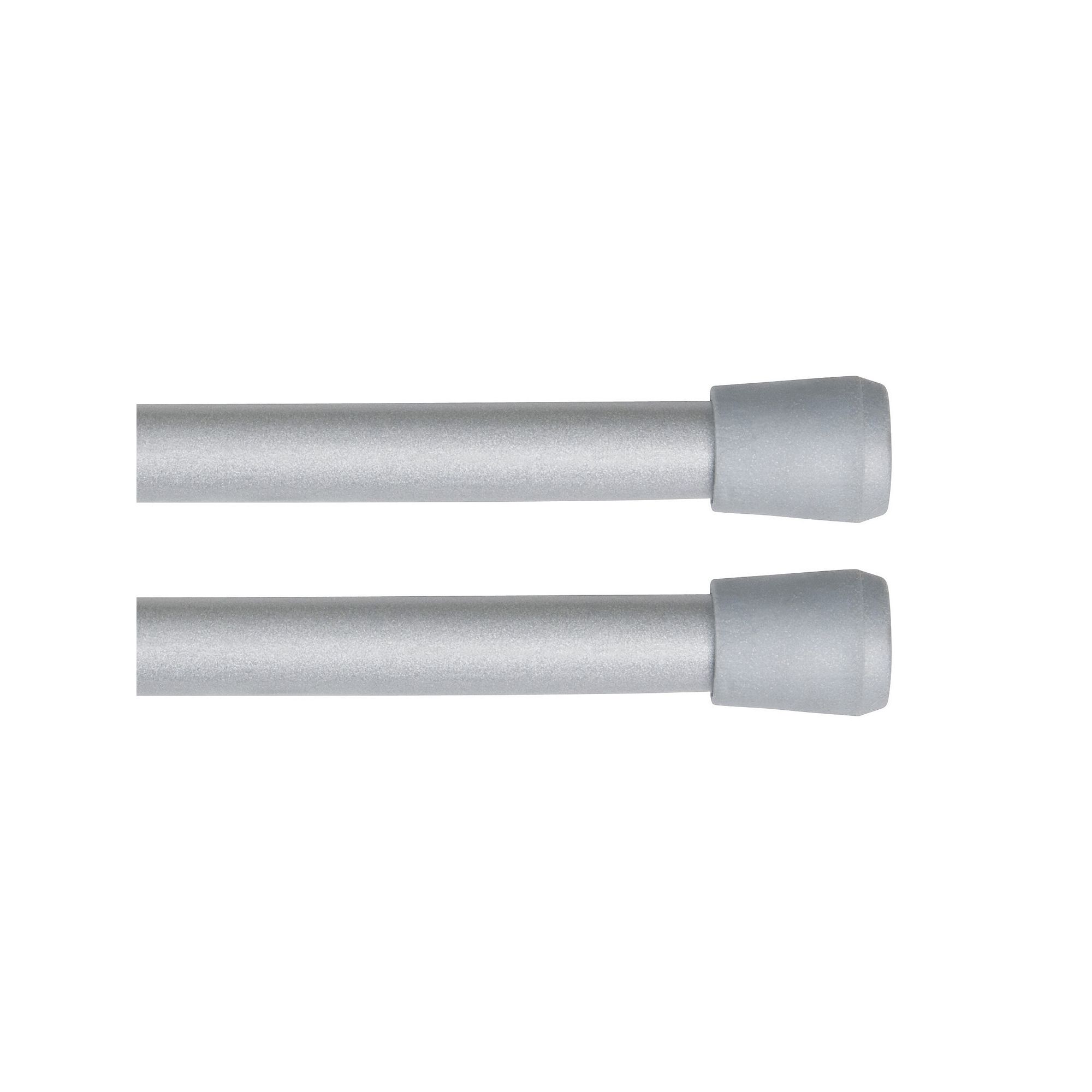 Kenney® Fast Fit™ No Tools 7/16 Spring Tension Rod Set, Silver