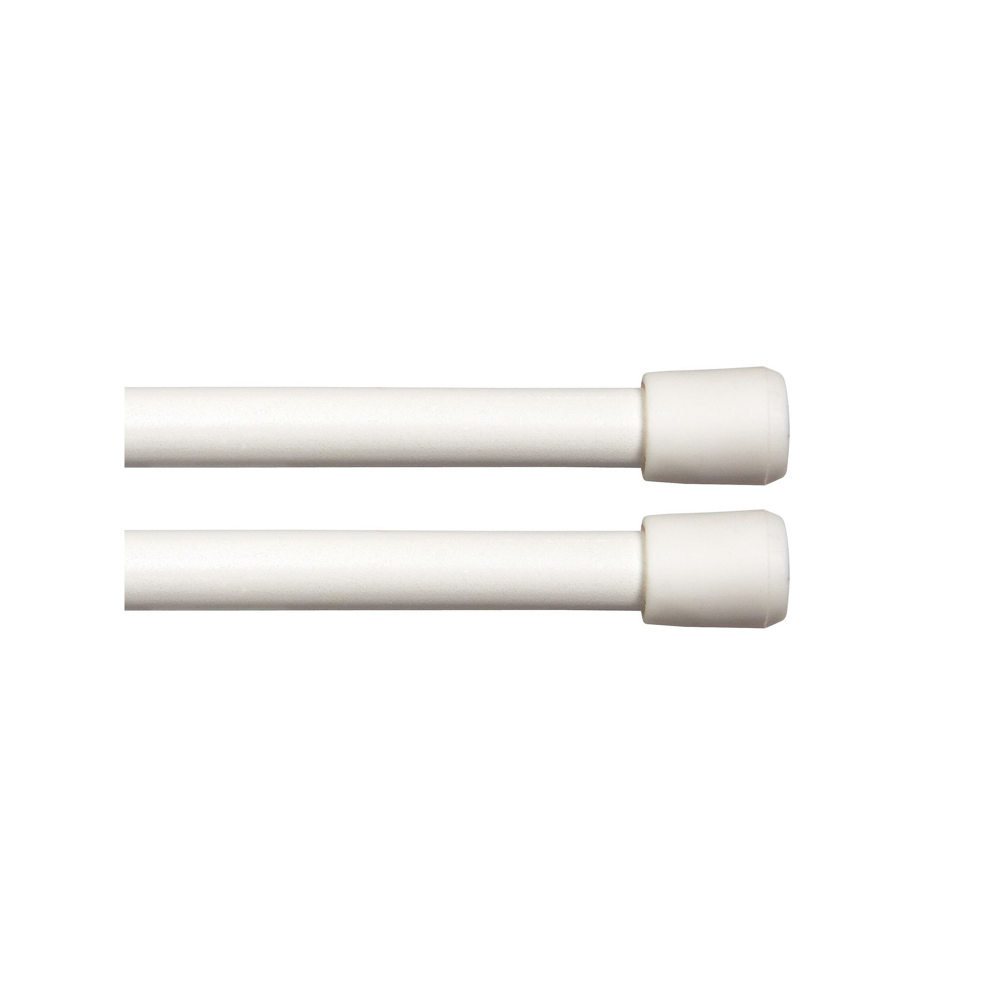 Kenney® Fast Fit™ No Tools 7/16 Spring Tension Rod Set, White