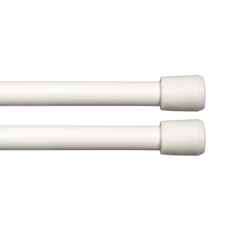 Kenney Fast Fit No Tools 7/16 Spring Tension Rod Set, White, 18-28