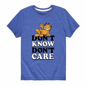 Boys 8-20 Garfield Dont Know Dont Care Tee