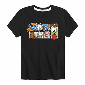 Boys 8-20 Garfield Character Grid Tee
