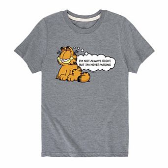 Boys 8-20 Garfield Im Not Always Right Tee