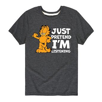 Boys 8-20 Garfield Pretend Im Listening Tee