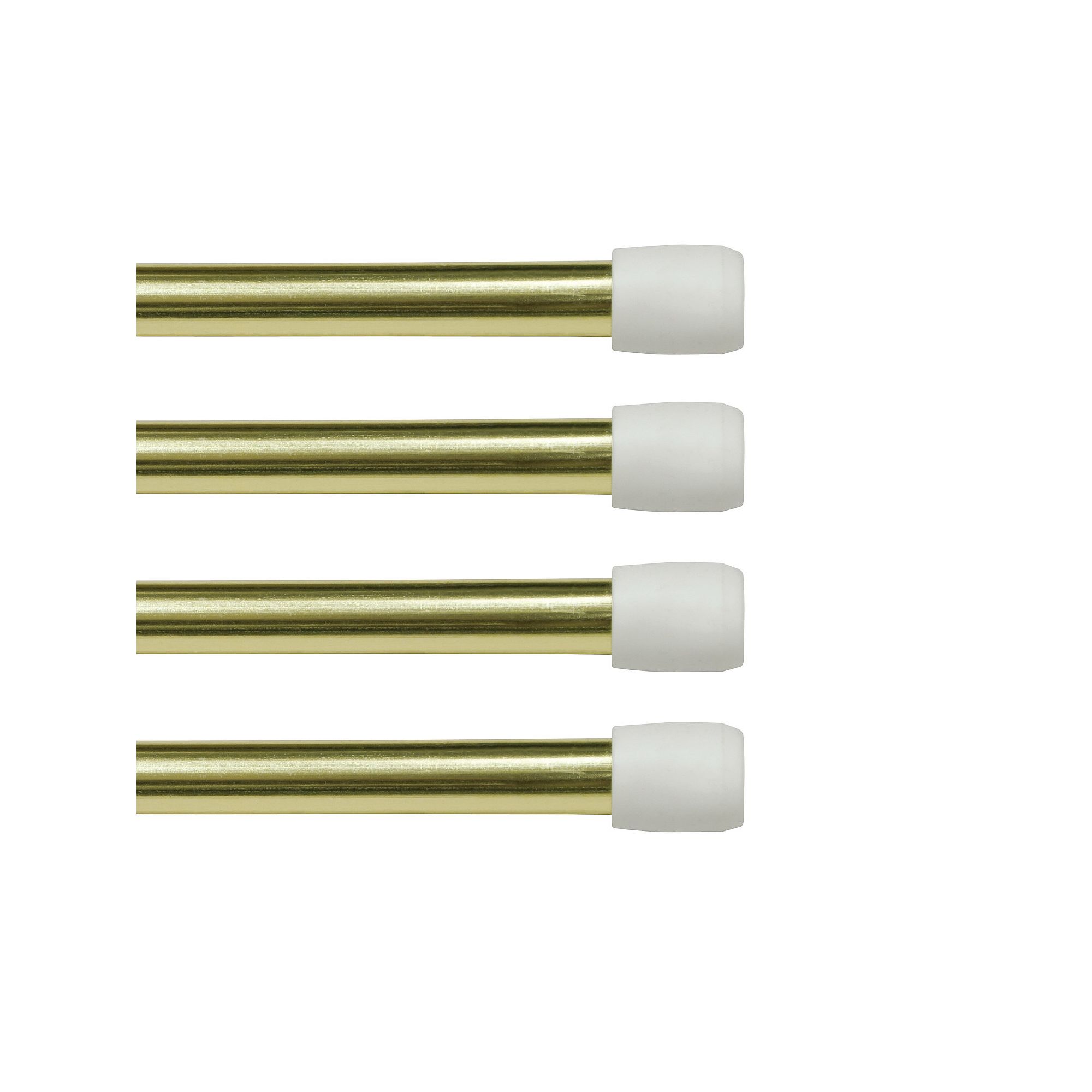 Kenney® Fast Fit™ No Tools 7/16 Spring Tension Rod 4-pack Set, Brass