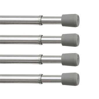 Kenney® Fast Fit™ No Tools 7/16" Spring Tension Rod 4-pack Set