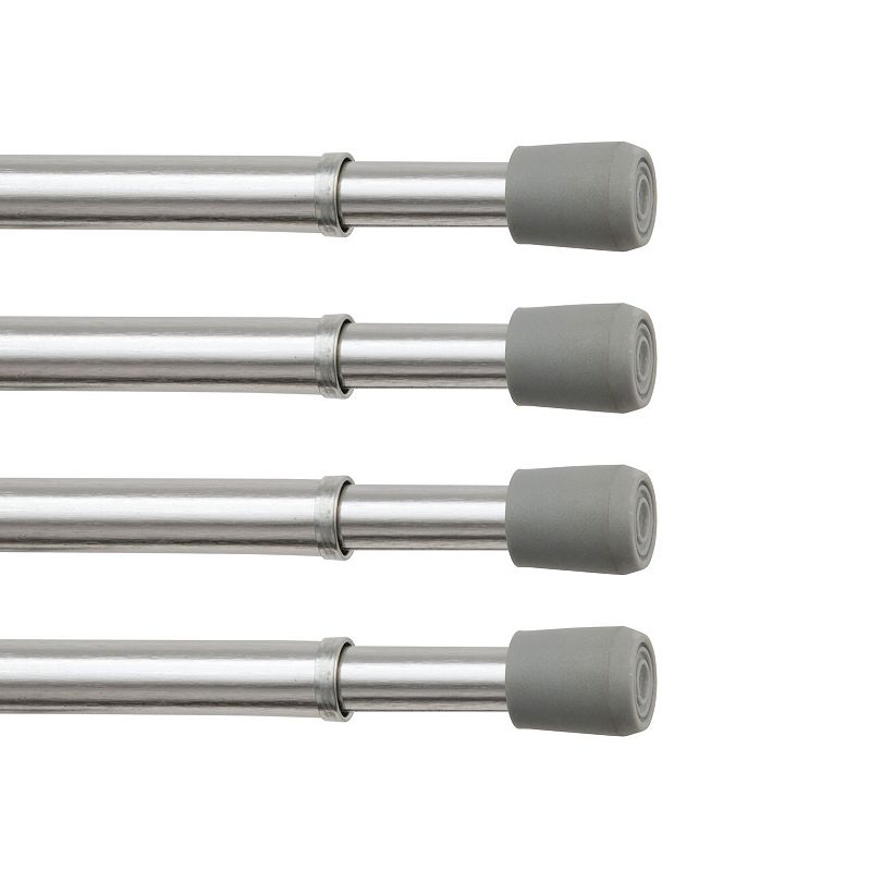Kenney Fast Fit No Tools 7/16 Spring Tension Rod 4-pack Set, Grey, 28-48