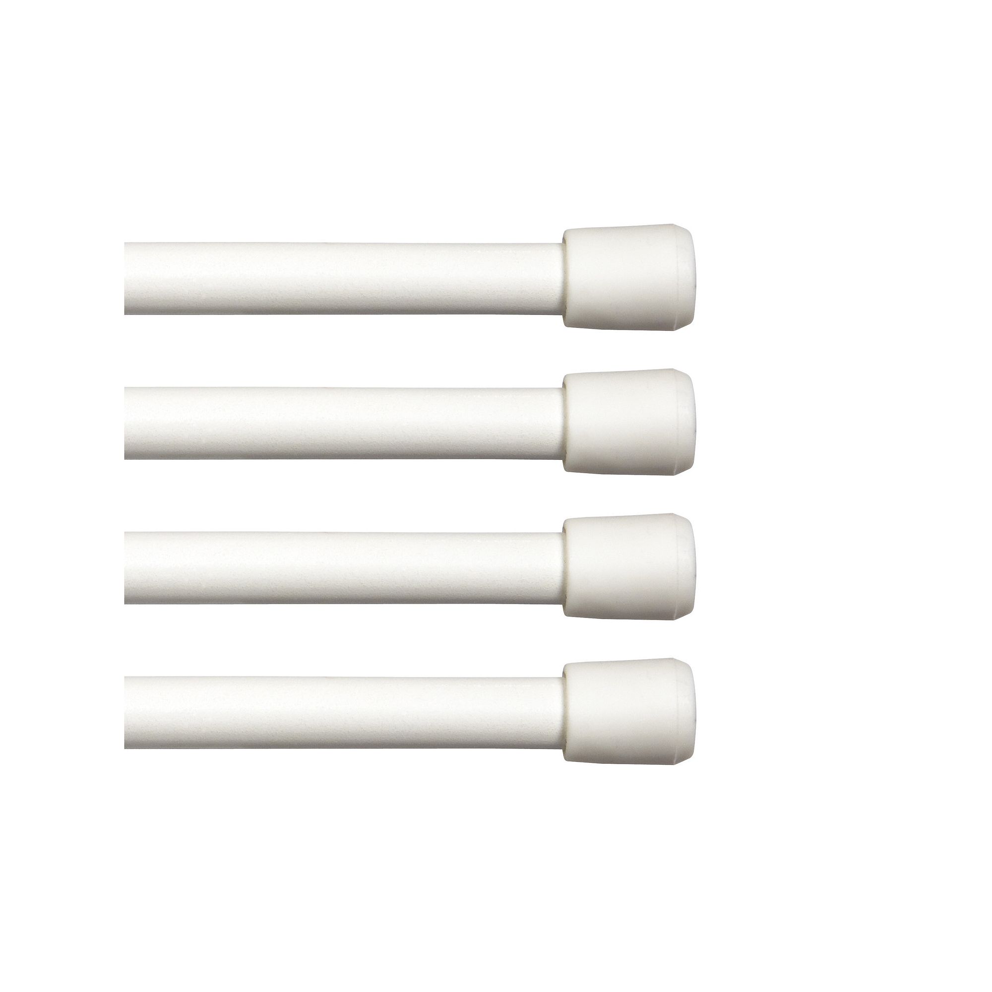 Kenney® Fast Fit™ No Tools 7/16 Spring Tension Rod 4-pack Set, White