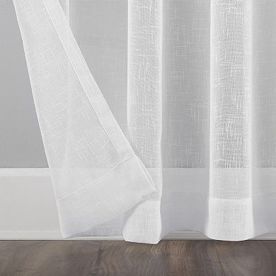 Archaeo Burlap Weave Linen Blend Tab Top Single Curtain Panel